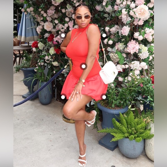 Red Women’s Mock Neck Bubble Dress Size S - Picture 14 of 14